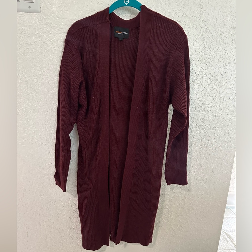 Maroon Long Cardigan